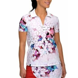SwingDish Harper Bloom Print Polo Top Golf BT014-1  Large